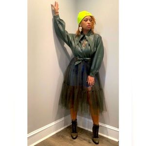 Faux Leather Shirt Jacket